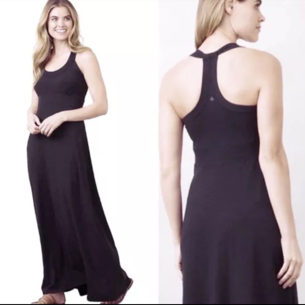 prAna Black Cali Racerback Maxi Dress w/ Built-In Bra XL